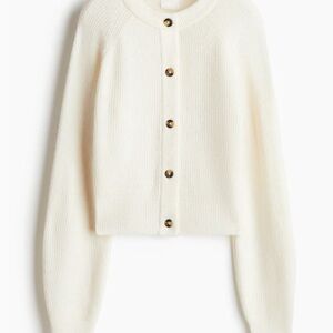 H&M Cream Button-Up Women's Cardigan